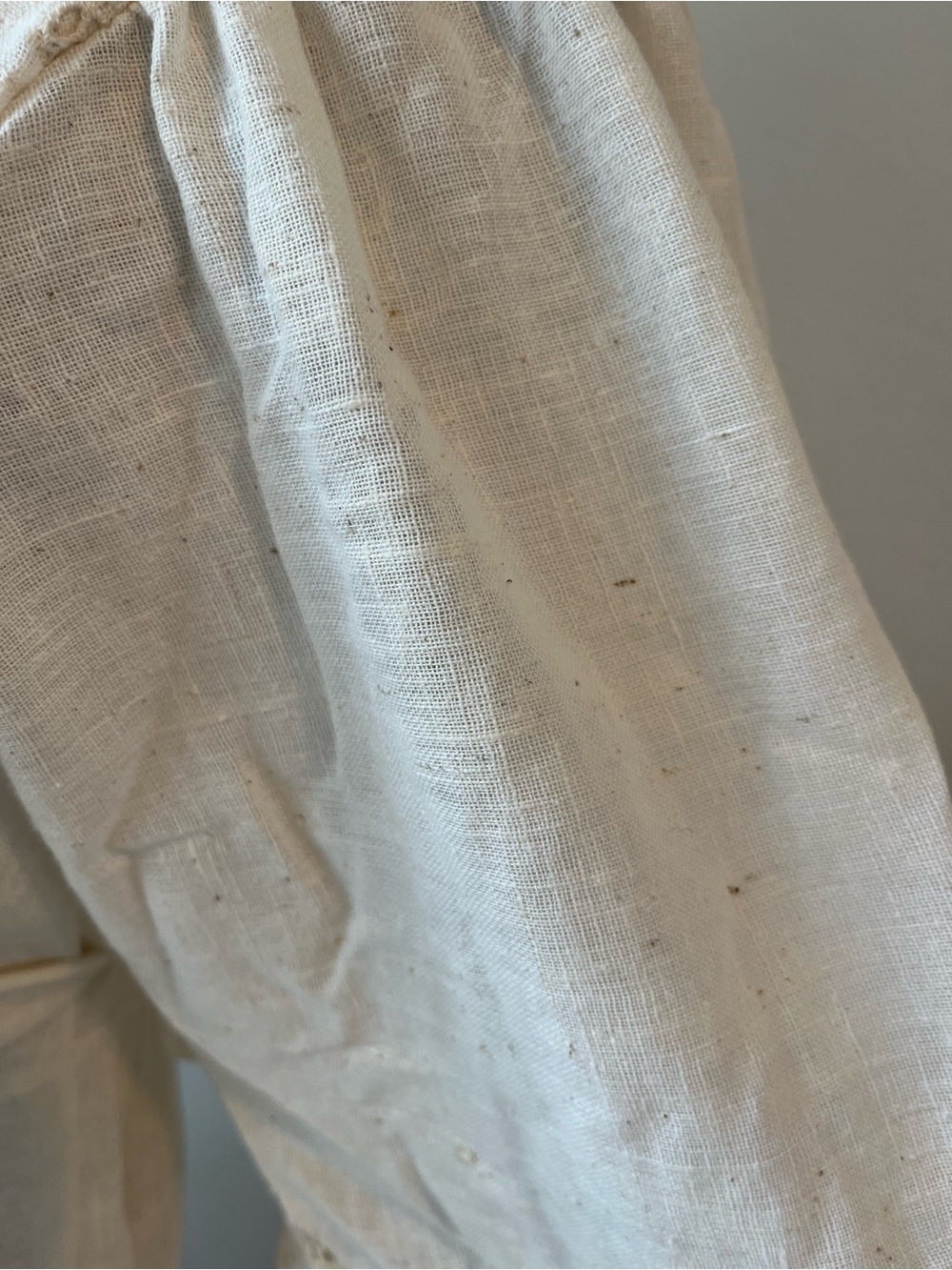 Vintage 70s Kaftan Dress Eyelet Cotton Blend Size L Gauzy Goddess Prairie USA - Picture 5 of 10